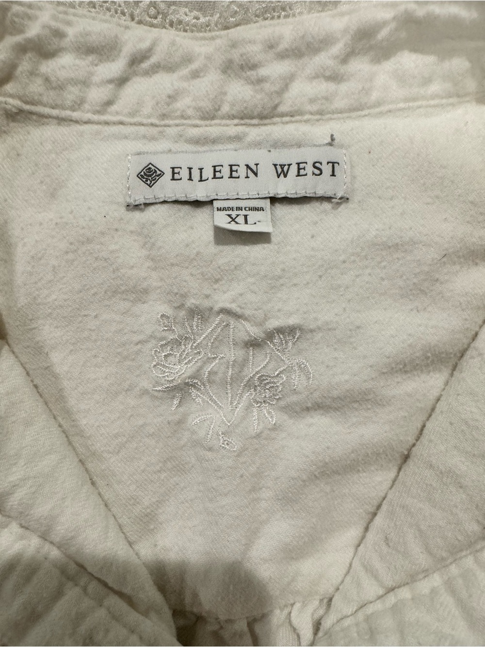 Eileen West White HIGHNECK Long Ballet Nightgown XL cottage fairy croquet lace - Picture 6 of 9